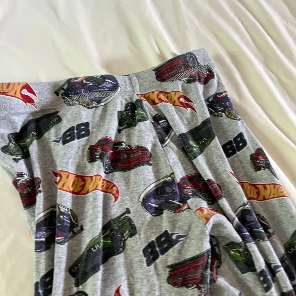 Gap Organic Cotton Grey Hot Wheels Pajama Set Boy's Size 14
